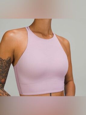 Lululemon Like a Cloud High-Neck Longline Bra in Dusty Rose